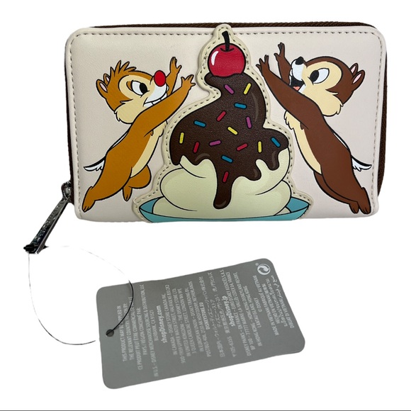 NWT Disney x Loungefly Chip & Dale with Snacks Mini Backpack & Matching Wallet - Picture 11 of 15
